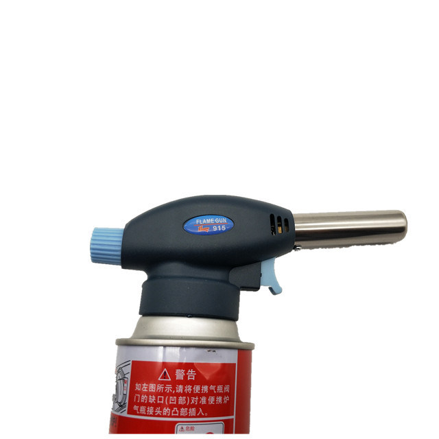 Tocha de acampamento do butano portátil plástico preto de 17cm